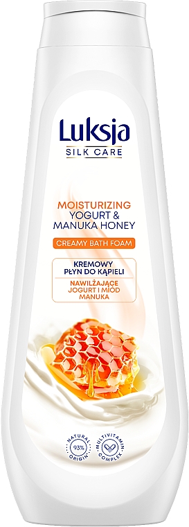 Піна для ванни "Йогурт та мед манука"  - Luksja Silk Care Moisturizing Yogurt & Manuka Honey Creamy Bath Foam — фото N1