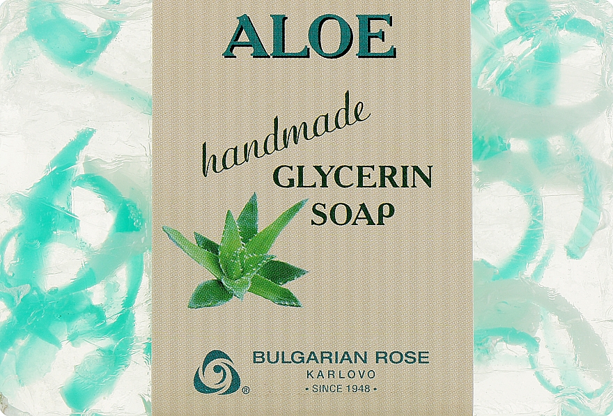 Гліцеринове мило "Алое" - Bulgarian Rose Green Cherry Aloe Soap — фото N1