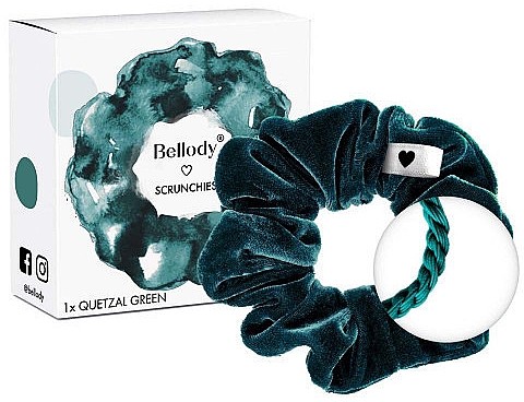 Резинка для волосся, quetzal green, 1 шт. - Bellody Original Scrunchie — фото N2