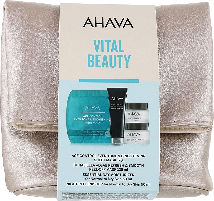 Набір - Ahava Vital Beauty Celebration (f/mask/125ml + f/cr/50ml*2 + f/mask/17g+bag/1pcs) — фото N1