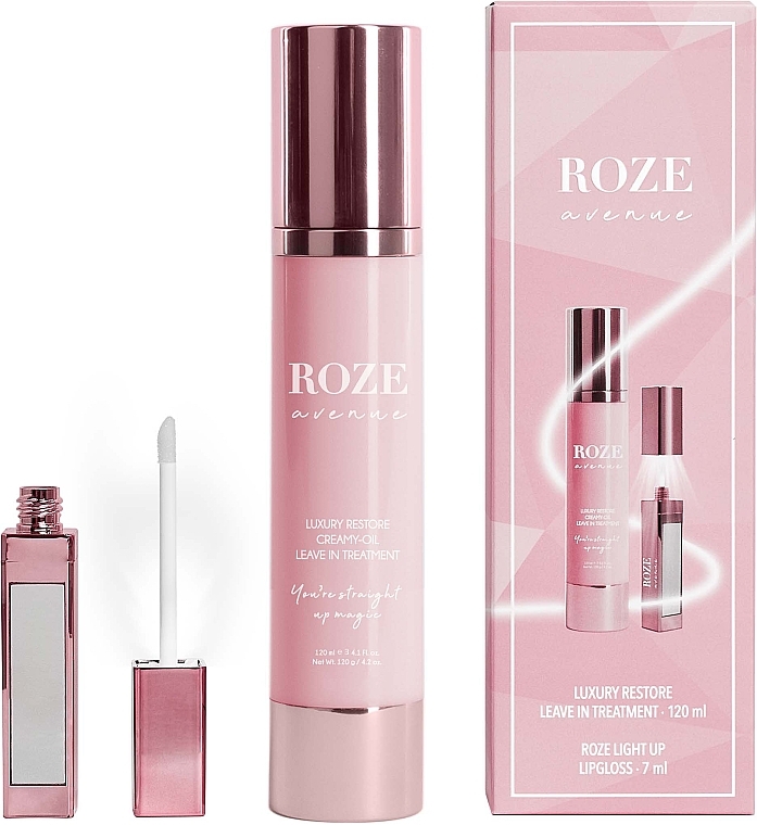 Набір - Roze Avenue Leave In & Lipgloss Duo (cr/oil/120ml + lip/gloss/7ml) — фото N1