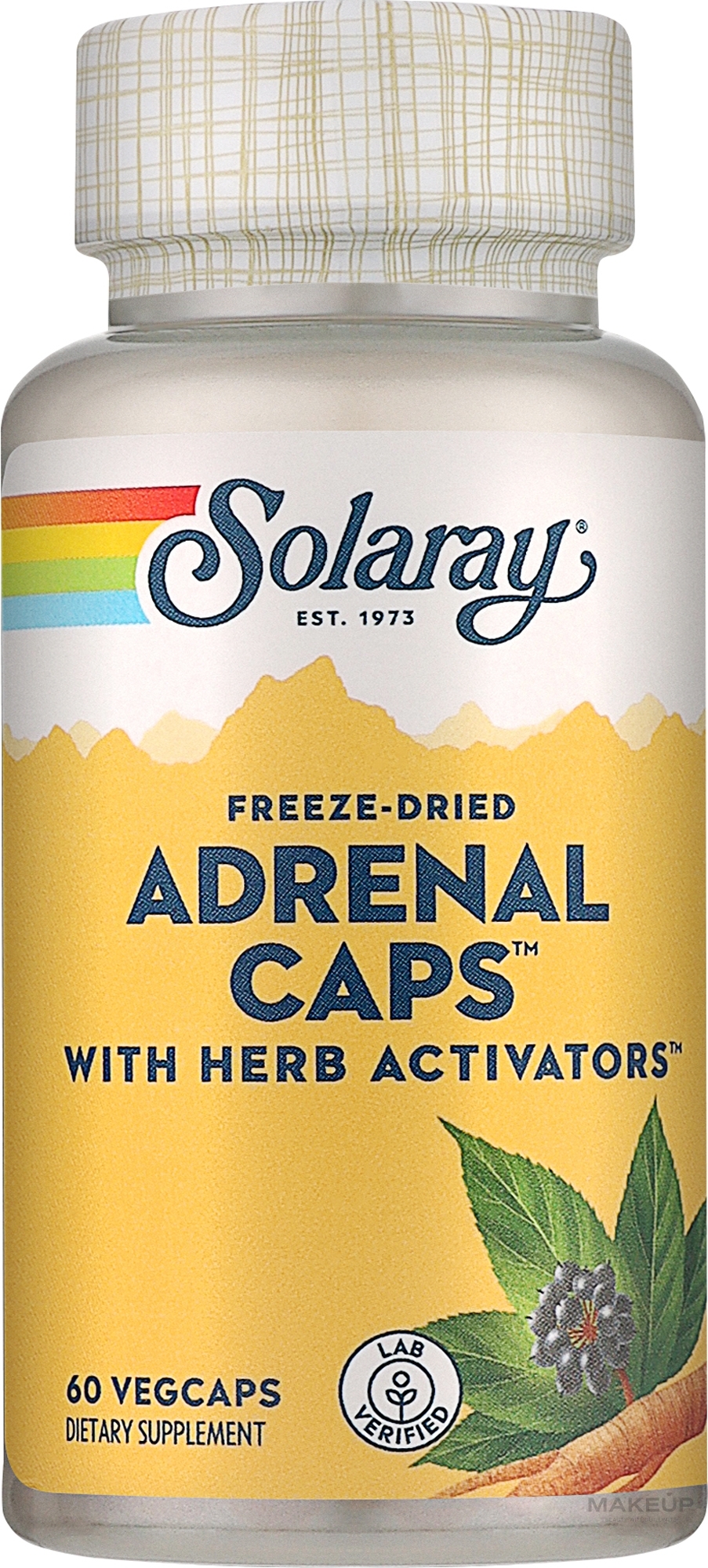 Комплекс для поддержки надпочечников, 170 мг - Solaray Adrenal Caps 170 mg — фото 60шт