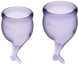Набор менструальных чаш с хвостиком, фиолетовый - Satisfyer Feel Secure Menstrual Cups Lila — фото N1