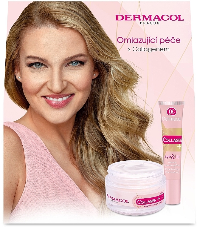 Набор - Dermacol Collagen+II (d/f/cr/50ml + eye/lip/cr/15ml) — фото N1