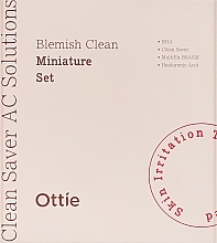 Парфумерія, косметика Набір - Ottie Blemish Clean Miniature Set (foam/30ml + ton/30ml + cr/30ml)