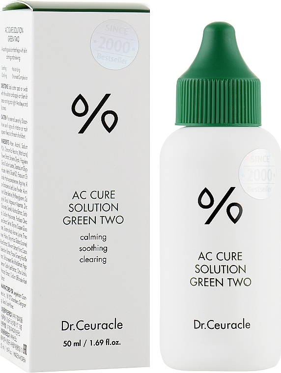 УЦЕНКА Успокаивающая сыворотка для проблемной кожи лица - Dr.Ceuracle Ac Care Solution Green Two * — фото N1