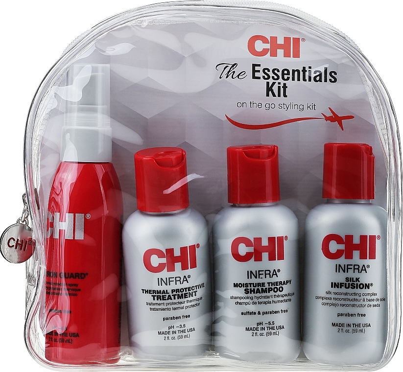Набор - CHI The Essentials Kit (sh/59ml + cond/59ml + silk/59ml + mist/59ml) — фото N1