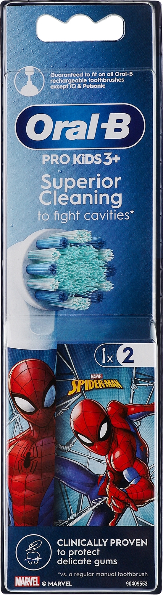 Сменная насадка для детской зубной щетки "Spiderman", 2 шт. - Oral-B Pro Kids 3+ — фото 2шт
