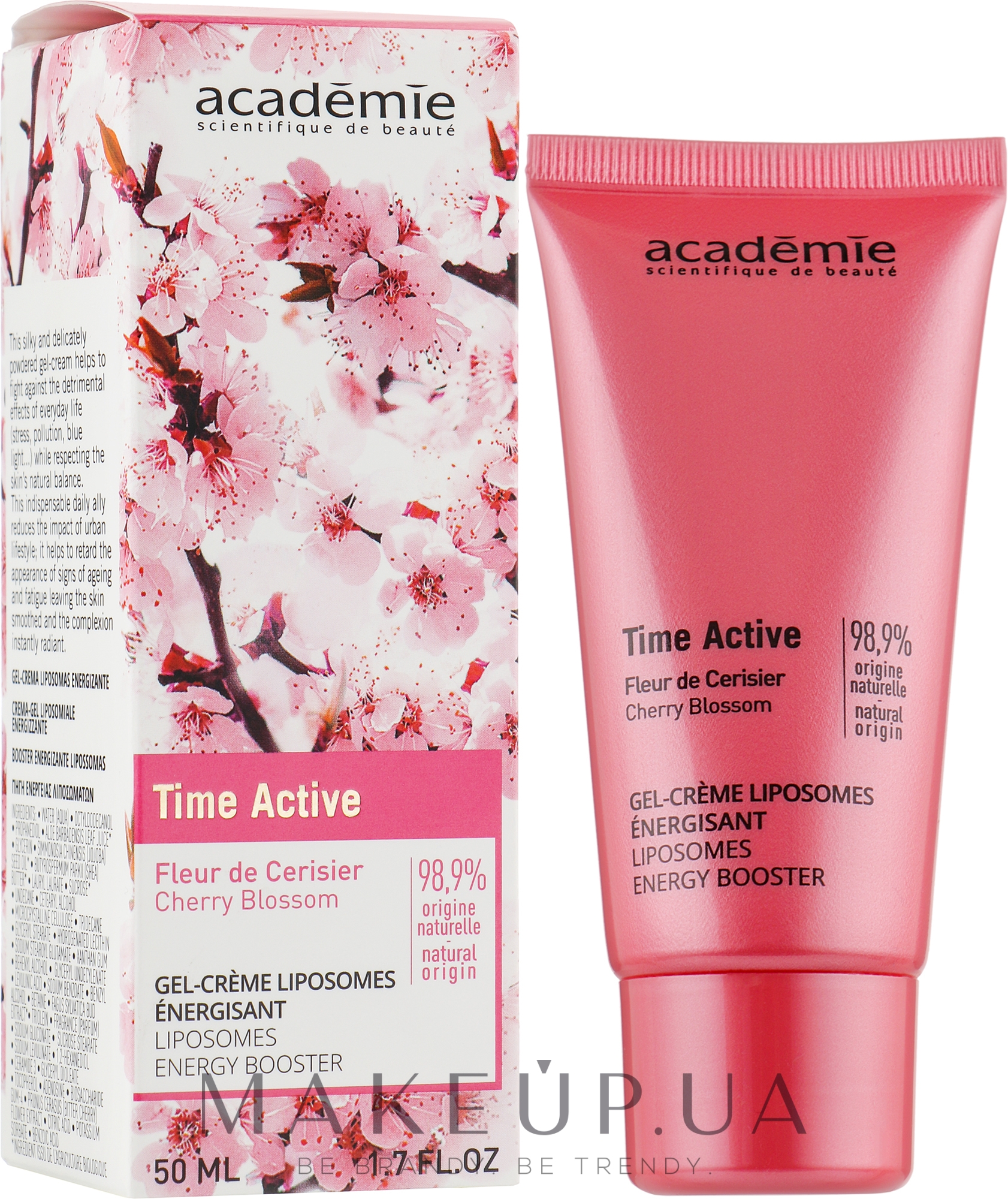 Гель-крем для обличчя - Academie Time Active Cherry Blossom Liposomes Energy Booster — фото 50ml
