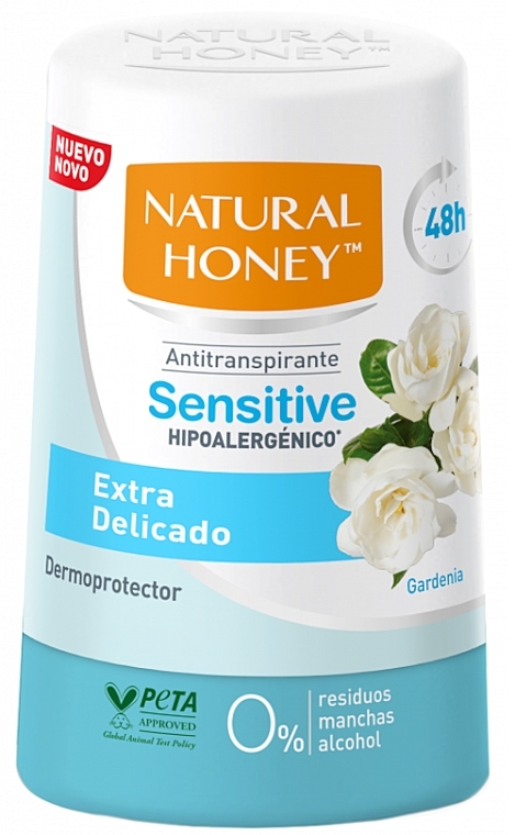 Роликовий дезодорант-антиперспірант - Natural Honey 48H Sensitive Gardenia — фото N1