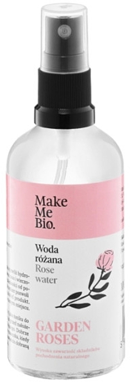 Розовая вода "Дамасская роза" для интенсивого увлажнения - Make Me Bio Damask Rose Flower Water Glass Bottle — фото N1