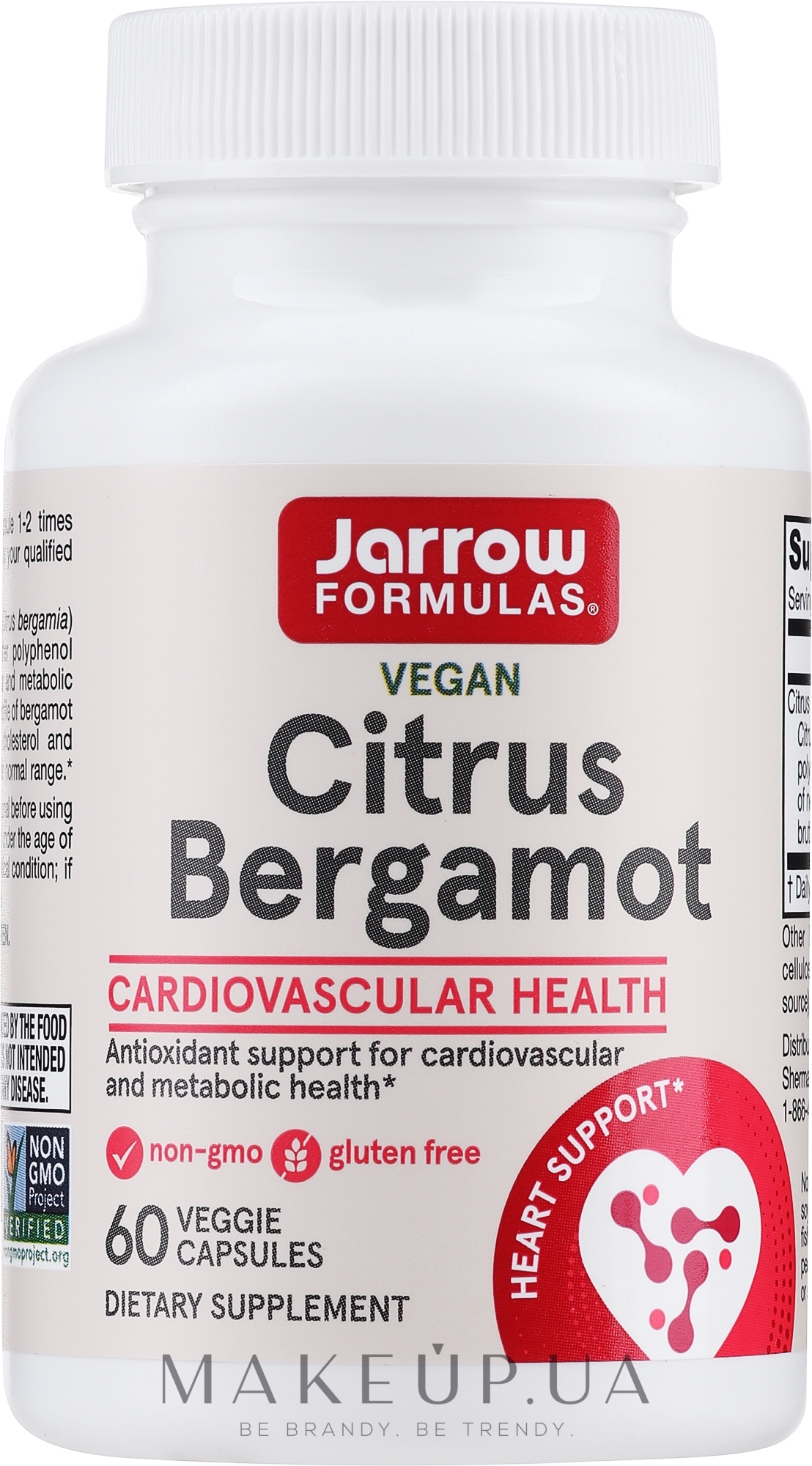 Пищевые добавки - Jarrow Formulas Citrus Bergamot 500mg — фото 60шт