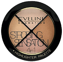 Парфумерія, косметика УЦІНКА! Палетка хайлайтерів - Eveline Cosmetics Strobing Sensation 4in1 *