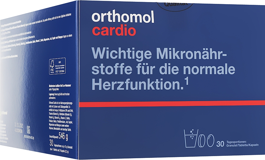 Вітаміни для серця і судин, гранули, капсули, таблетки - Orthomol Cardio — фото N1