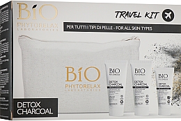 Духи, Парфюмерия, косметика Набор - Phytorelax Laboratories Bio Detox Charcoal (f/gel/40ml + f/milk/40ml + mask/20ml + bag)