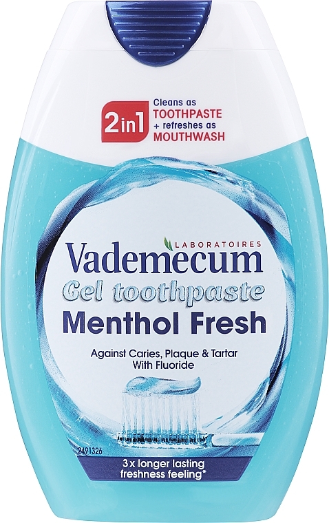 Зубна паста 2 в 1, освіжальна - Vademecum MentolFresh 2in1 Toothpaste + Mouthwash — фото N1