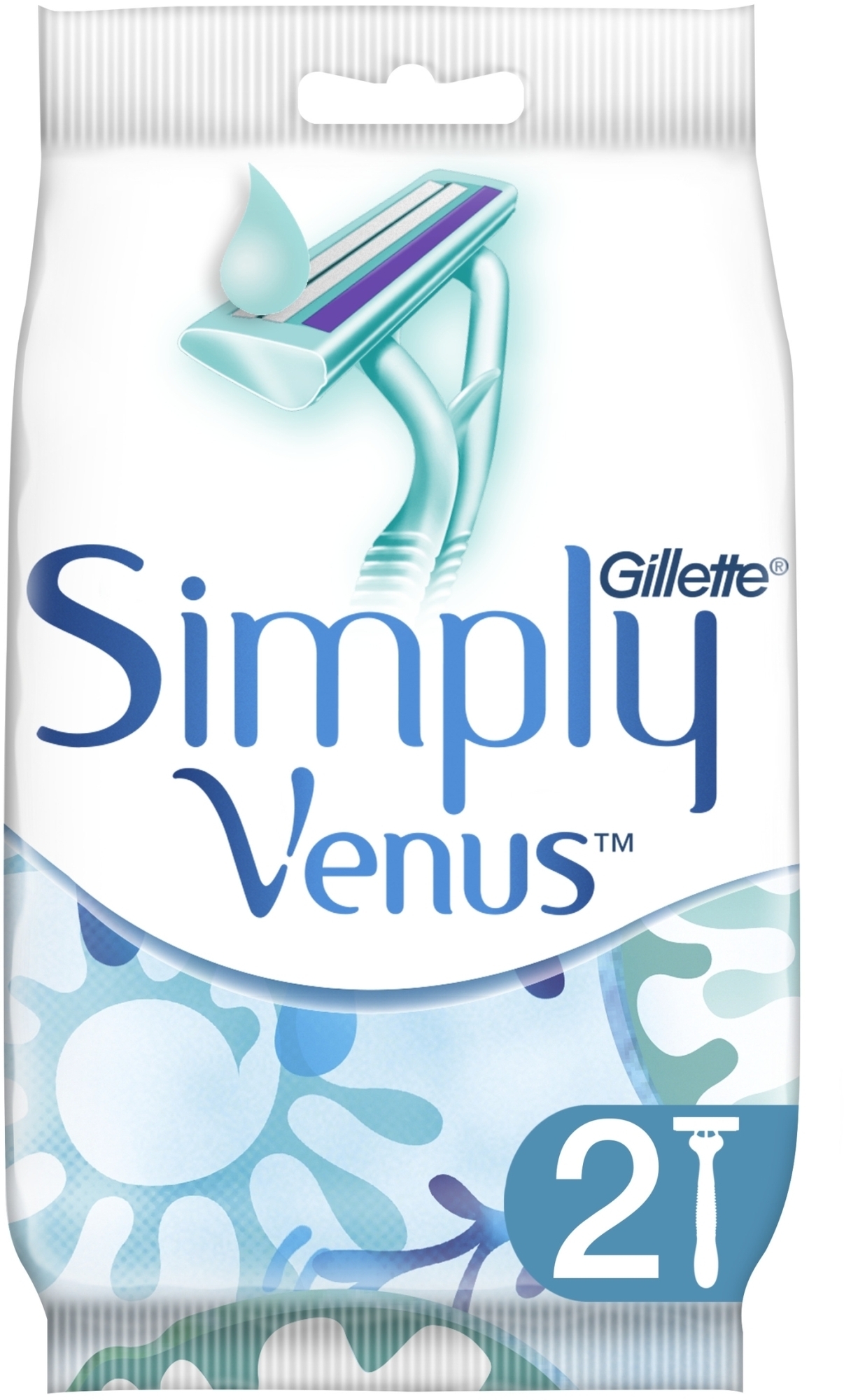 Одноразовые бритвенные станки, 2 шт - Gillette Simply Venus 2 Satin Care — фото 2шт