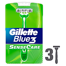 Набір одноразових станків для гоління, 3шт - Gillette Blue 3 Sense Care — фото N1