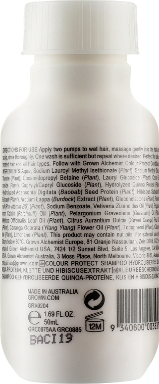 Шампунь для фарбованого волосся - Grown Alchemist Colour Protect Shampoo — фото N2