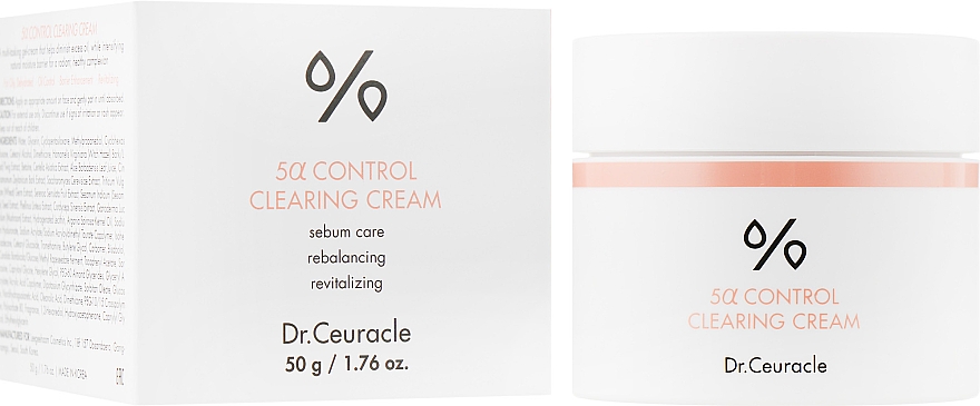 Себорегулювальний крем для обличчя - Dr.Ceuracle 5α Control Clearing Cream