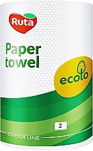 Бумажные полотенца "Ecolo", 120 отрывов, 2 слоя, белые - Ruta — фото N1