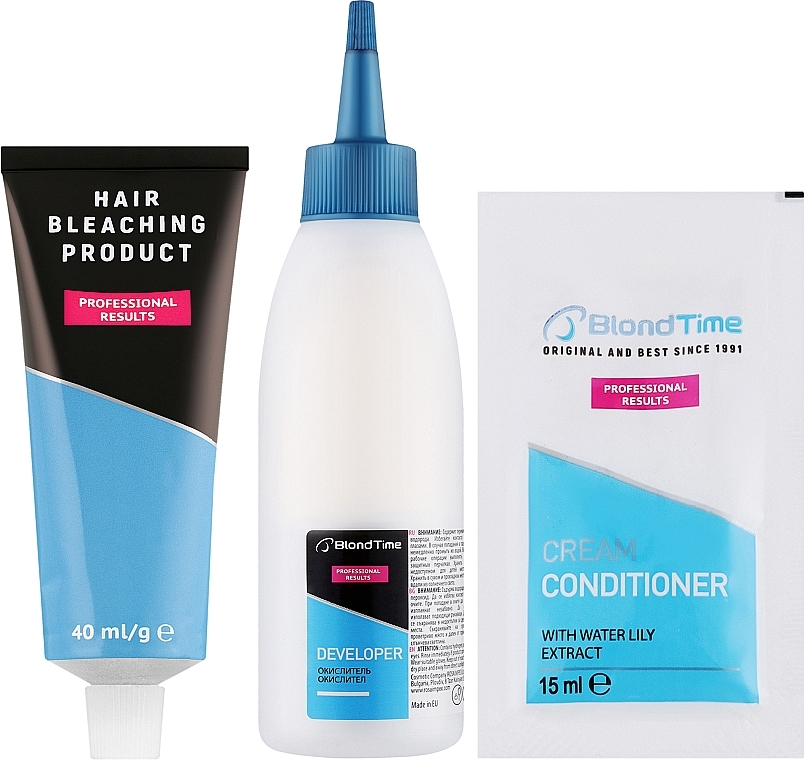 Фарба освітлювач для волосся до 4 тонів + Срібний ефект №2 - Blond Time Silver Effekt Hair Bleaching Product — фото N2