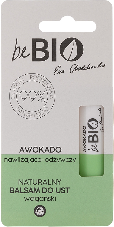 Увлажняюще-питательный бальзам для губ "Авокадо" - BeBio Natural Lip Balm With Avocado