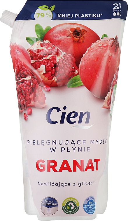 Жидкое крем-мыло "Гранат и овсяное молочко" - Cien Liquid Cream Soap (дой-пак) — фото N1