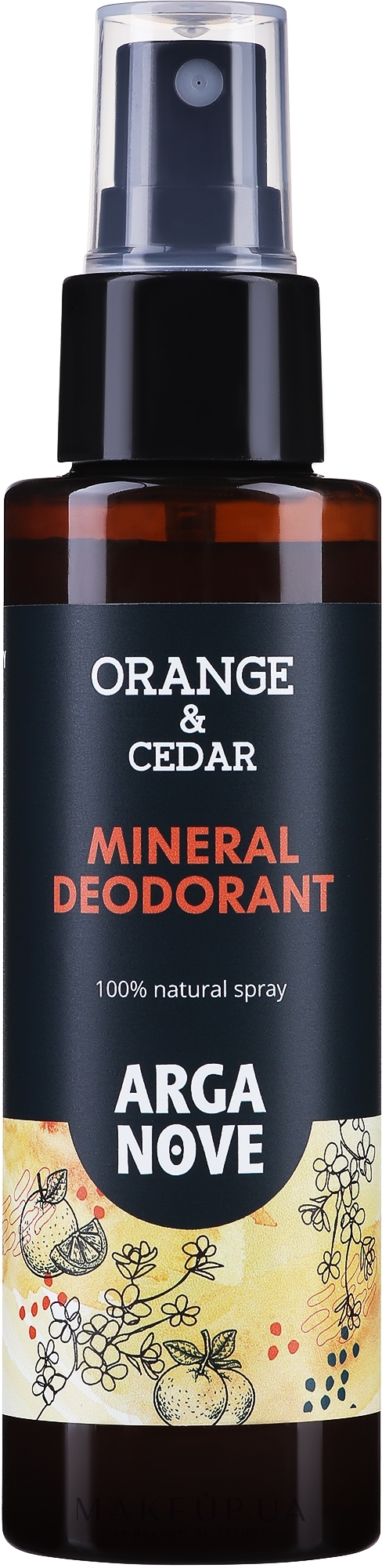 Дезодорант-спрей мінеральний "Кедр і апельсин" - Arganove Natural Alum Cedar And Orange — фото 100ml