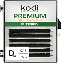 Накладні вії Butterfly Green D 0.10 (6 рядів: 9 мм) - Kodi Professional — фото N1