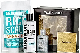 Духи, Парфюмерия, косметика УЦЕНКА Набор - Mr.Scrubber Argan (b/scr/200g + shmp/200ml + b/glitter/60ml) *