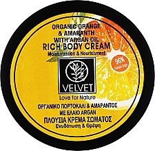 Парфумерія, косметика Крем для тіла "Moisturization & Nourishment" - Velvet Love for Nature Organic Orange & Amaranth Rich Body Cream 