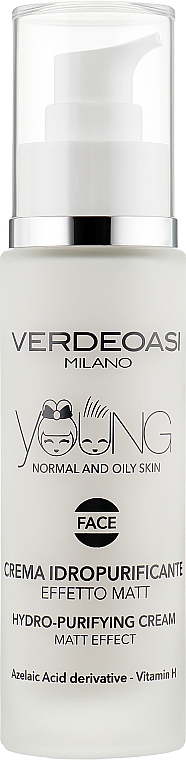 Очищающий и увлажняющий крем с матовым эффектом - Verdeoasi Young Hydro-Purifying Cream Matt Effect — фото N1