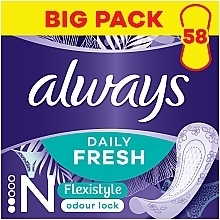 Парфумерія, косметика Щоденні прокладки, 58 шт - Always Daily Fresh Normal Flexistyle