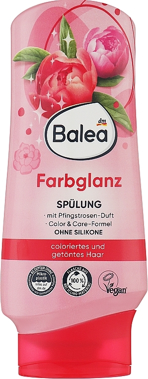 Бальзам-ополаскиватель для окрашенных волос, пион - Balea Farbglanz Pfingstrosen — фото N1