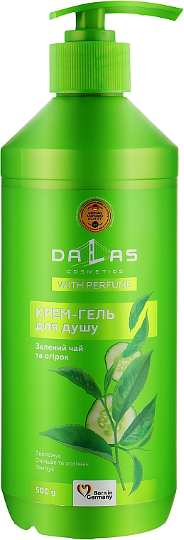 Крем-гель для душа "Зеленый чай и огурец" - Dalas Cosmetics  — фото N1