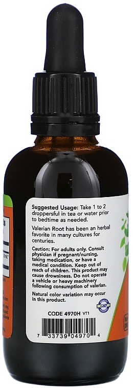 Экстракт корня валерианы - Now Foods Liquid Valerian Root Extract — фото N2
