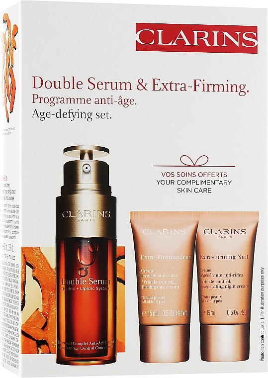 Набір - Clarins Double Serum & Extra-Firming Set (ser/50ml + cr/2x15ml) — фото N1