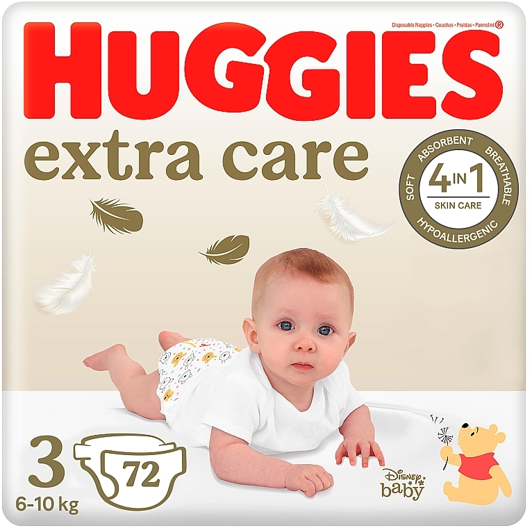 Підгузки Huggies Extra Care 3 (6-10 кг), 72шт., Box - Huggies