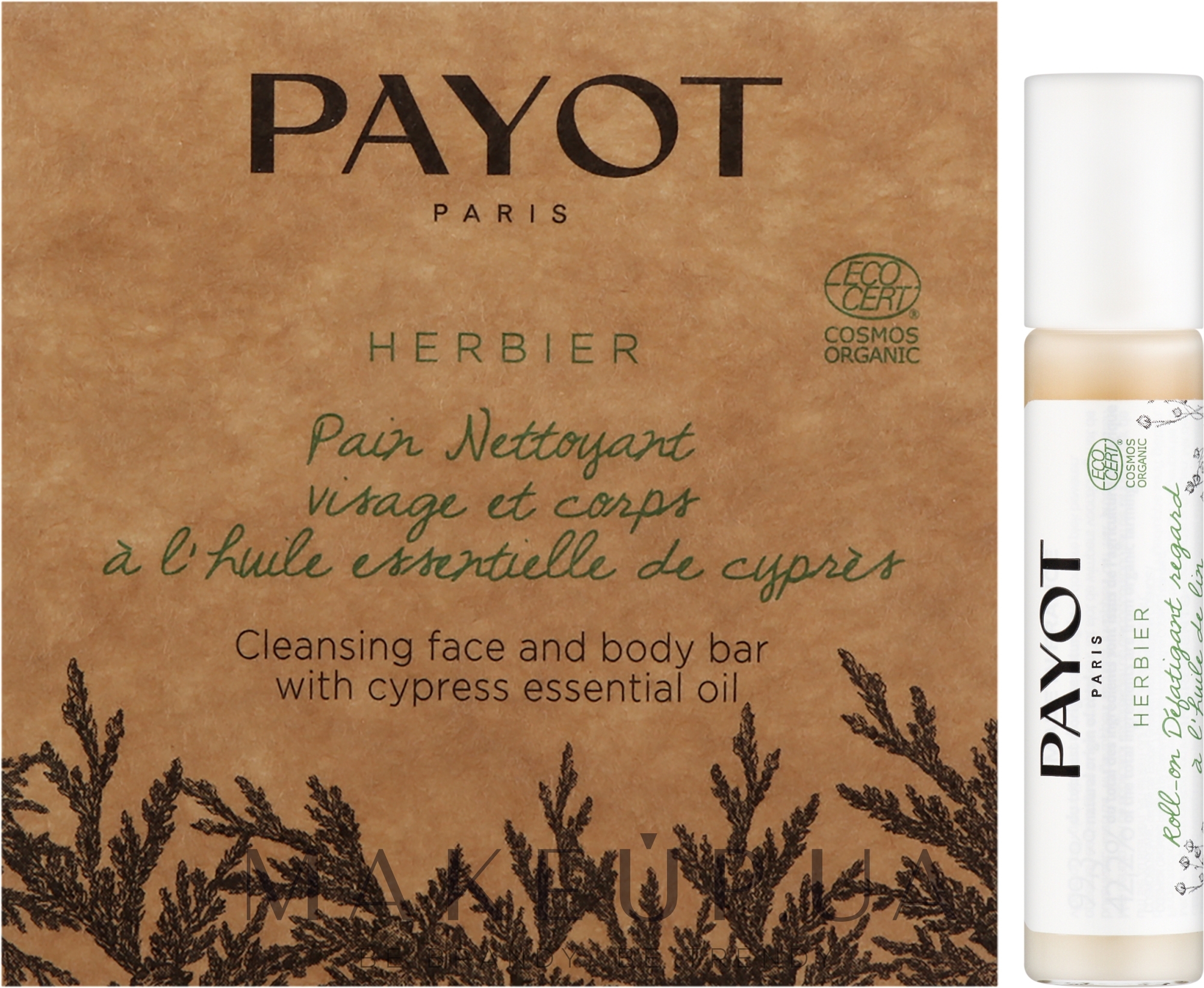 Мило для обличчя й тіла з ефірною олією кипариса - Payot Herbier Face & Body Cleansing Bar — фото 85g