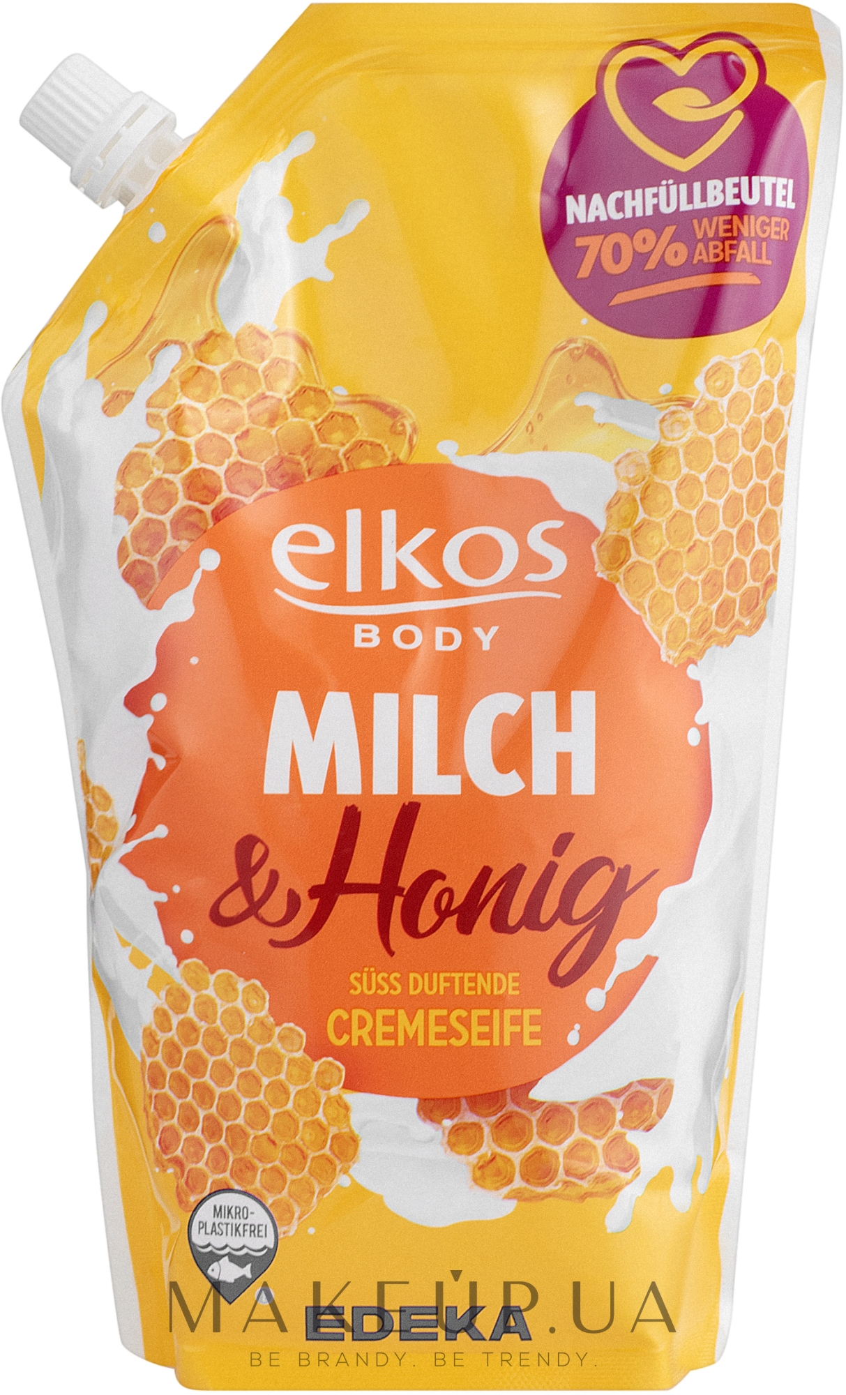 Рідке мило з екстрактами молока та меду - Elkos Body Soap (дойпак) — фото 750ml
