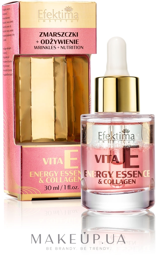 Двофазна сироватка для обличчя - Efektima Instytut Vita E Energy Essence & Collagen Serum — фото 30ml