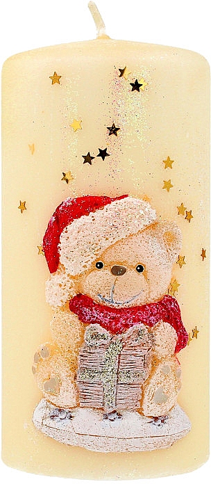 Декоративна свічка новорічна "Тедді", 7x14 см, кремова - Artman Teddy Candle — фото N1