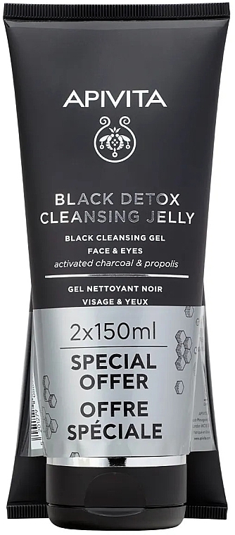 Набор - Apivita Black Detox Cleansing Jelly (cl/gel/2x150ml) — фото N1