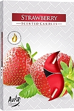 Чайные свечи "Клубника" - Bispol Strawberry Scented Candles — фото N1