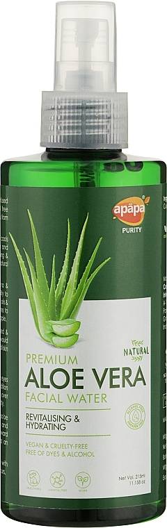Натуральная вода для увлажнения кожи лица "Алое вера" - Apapa Purity Aloe Vera