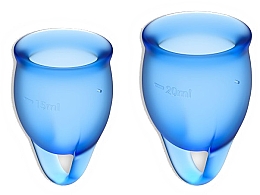 Набір менструальних чаш, синій - Satisfyer Feel Confident Menstrual Cups Dark Blue — фото N1