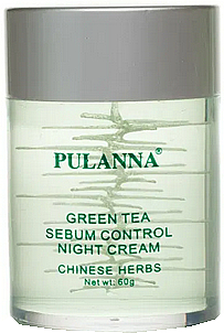 Крем для лица на основе зеленого чая "Ночной" - Pulanna Green Tea Sebum Control Night Cream — фото N1