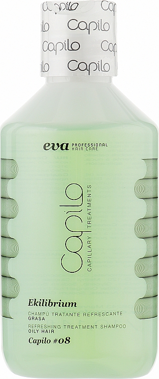Освежающий лечебный шампунь для жирной кожи головы - Eva Professional Capilo Ekilibrium Shampoo №08 — фото N2