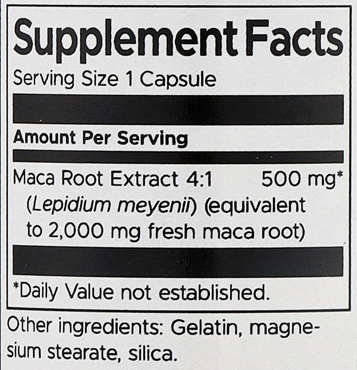 Харчова добавка "Екстракт маки", 500 мг 60 шт. - Swanson Maca Extract — фото N3